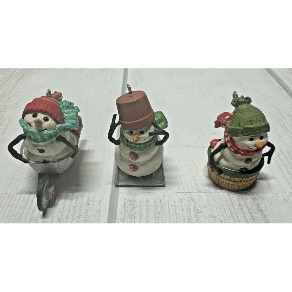 Lot of 3 Hallmark snowman Ornaments Jan Karon 2-3